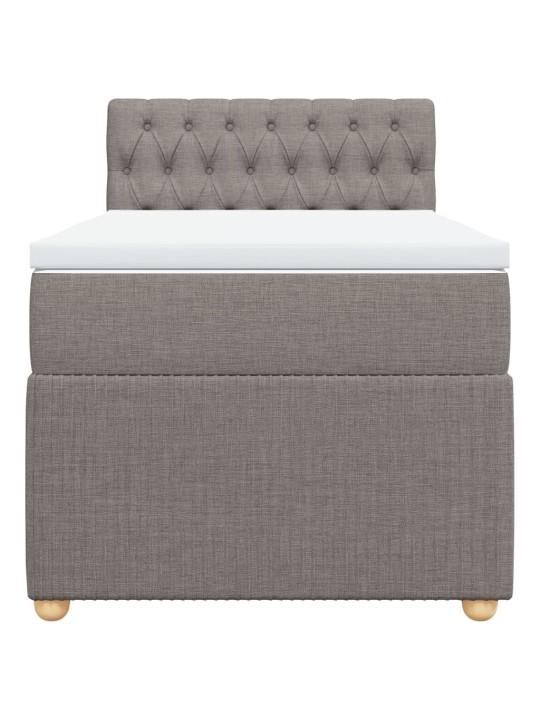 Box spring postel s matrací taupe 90x200 cm textil