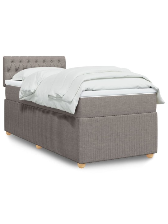 Box spring postel s matrací taupe 90x200 cm textil