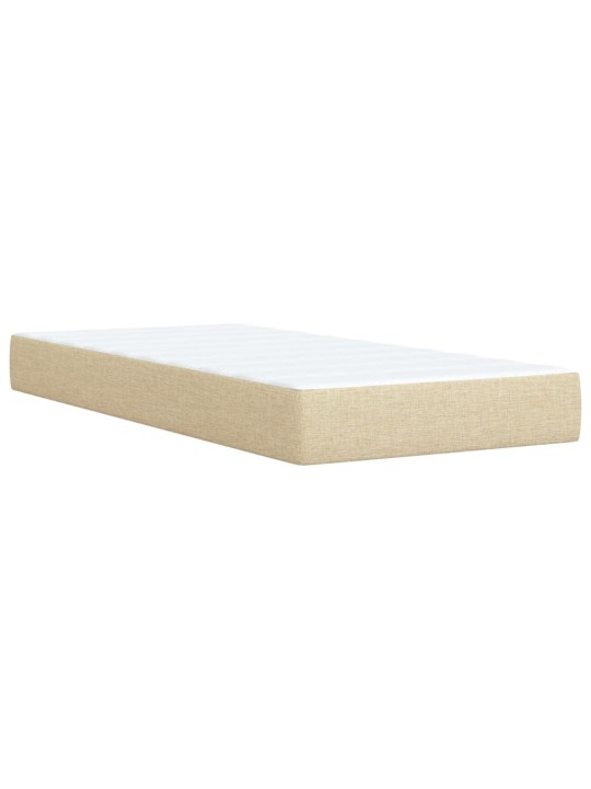 Box spring postel s matrací krémová 90x200 cm textil