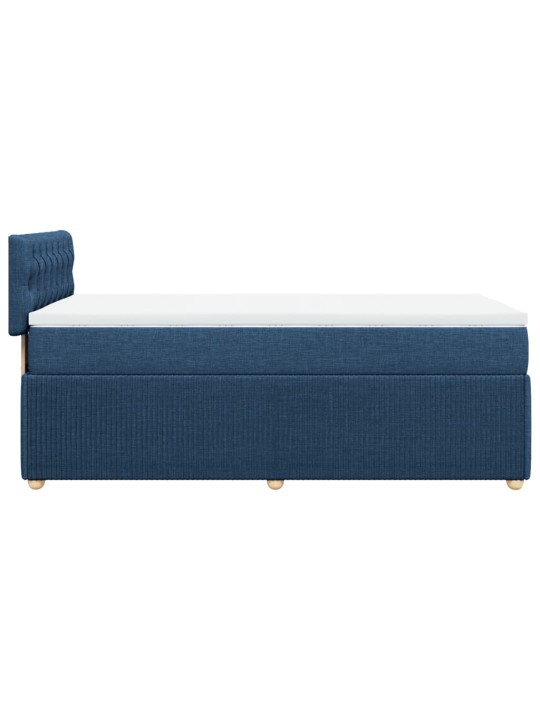 Box spring postel s matrací modrá 90x200 cm textil