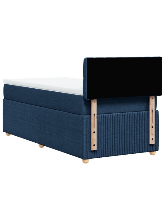 Box spring postel s matrací modrá 90x200 cm textil