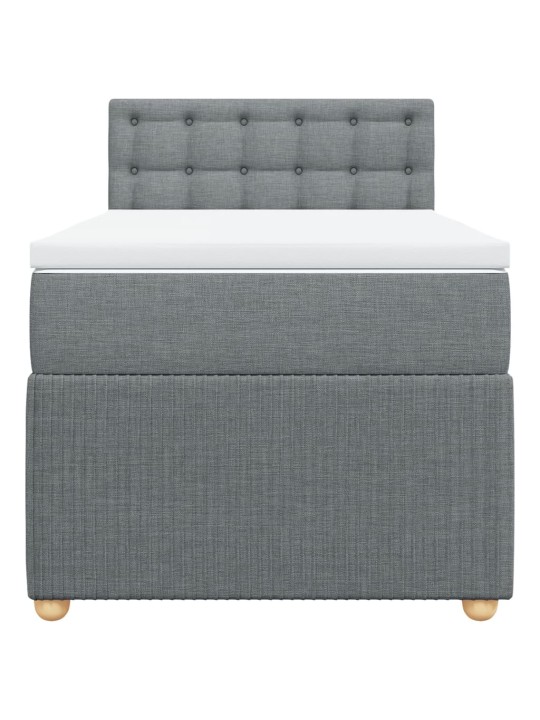 Box spring postel s matrací světle šedá 90x200 cm textil