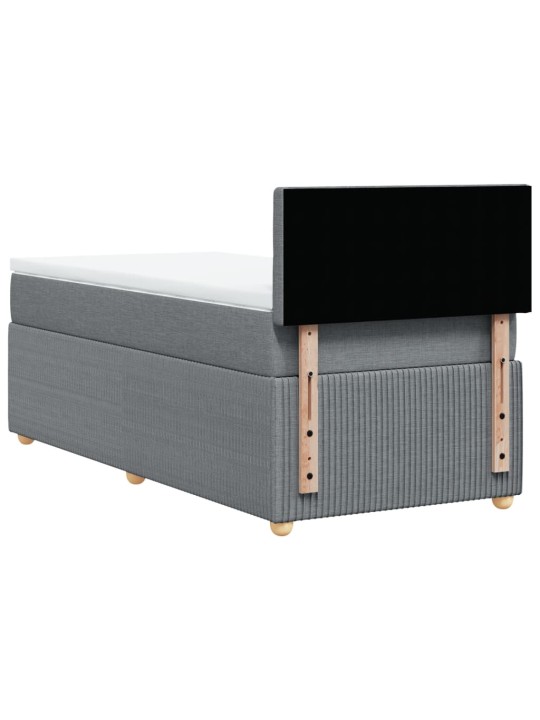 Box spring postel s matrací světle šedá 90x200 cm textil