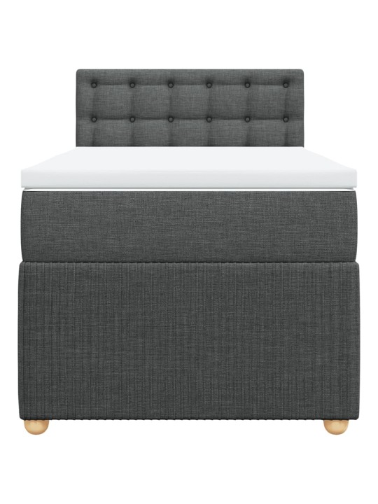 Box spring postel s matrací tmavě šedá 90x200 cm textil