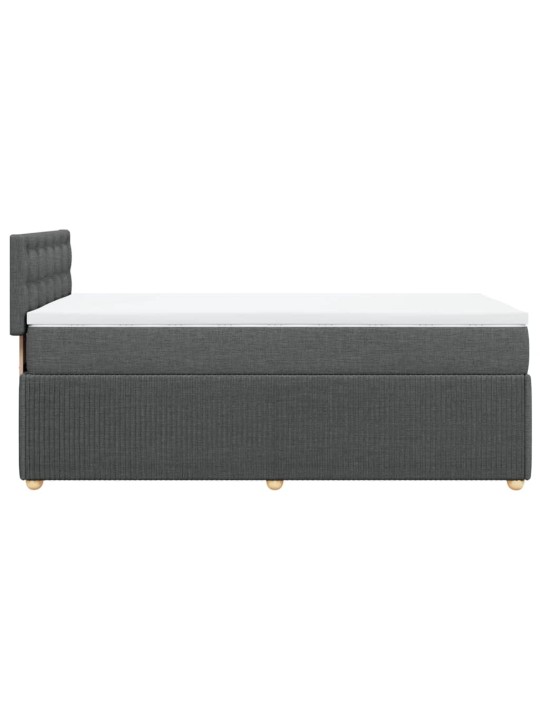 Box spring postel s matrací tmavě šedá 90x200 cm textil