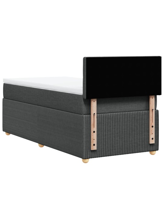 Box spring postel s matrací tmavě šedá 90x200 cm textil