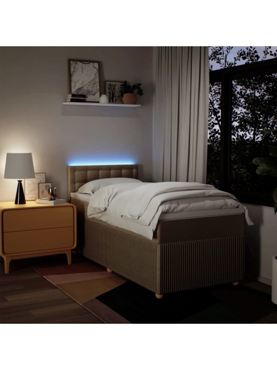 Box spring postel s matrací krémová 90x200 cm textil