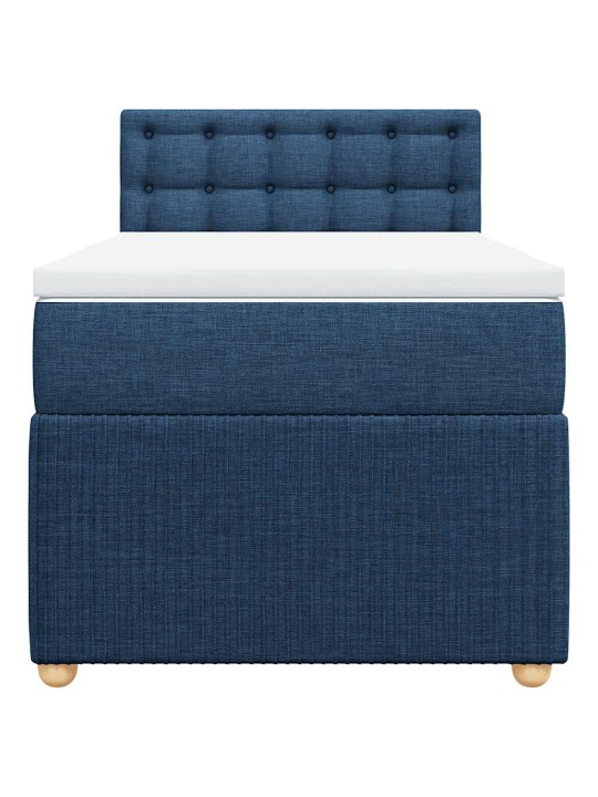 Box spring postel s matrací modrá 90x200 cm textil