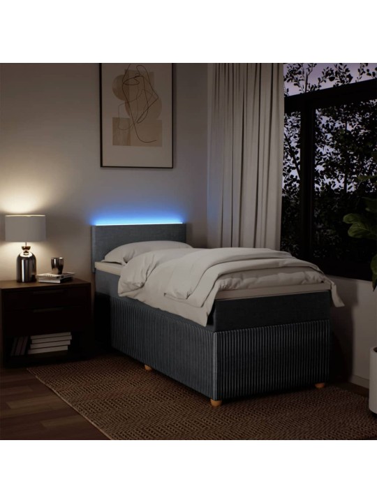 Box spring postel s matrací světle šedý 100 x 200 cm textil