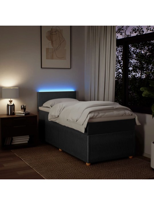 Box spring postel s matrací tmavě šedá 100 x 200 cm textil