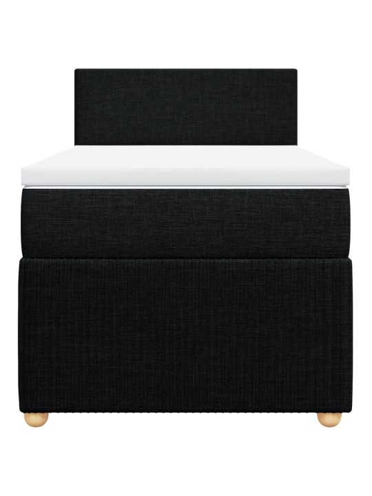 Box spring postel s matrací černá 100 x 200 cm textil