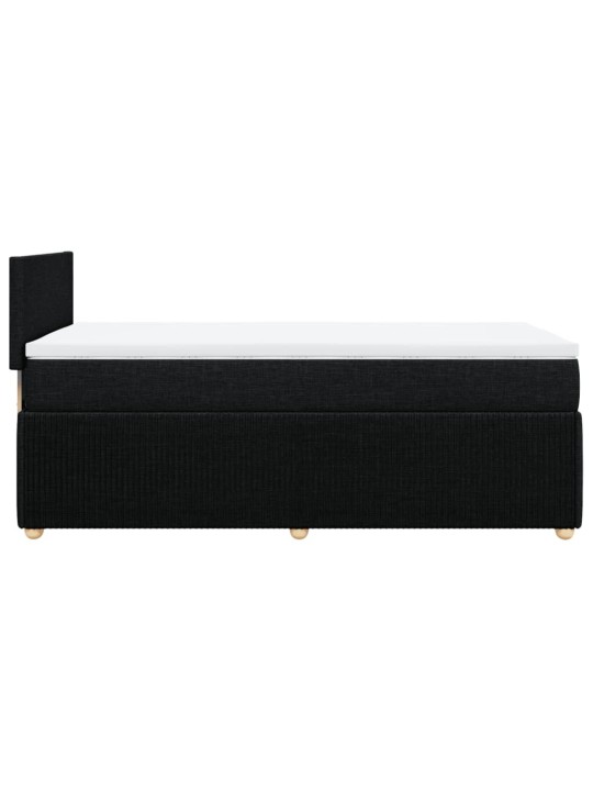 Box spring postel s matrací černá 100 x 200 cm textil