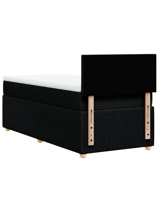 Box spring postel s matrací černá 100 x 200 cm textil