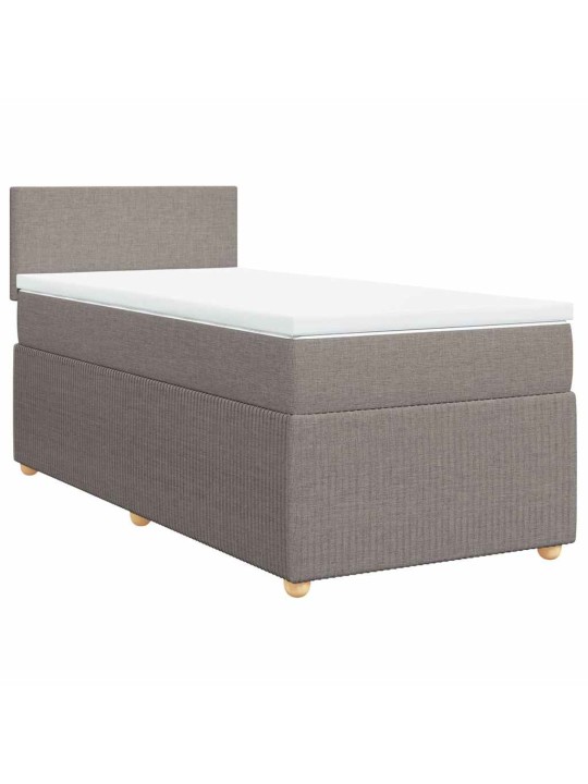 Box spring postel s matrací taupe 100 x 200 cm textil
