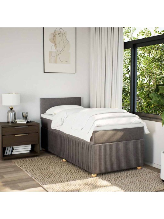 Box spring postel s matrací taupe 100 x 200 cm textil