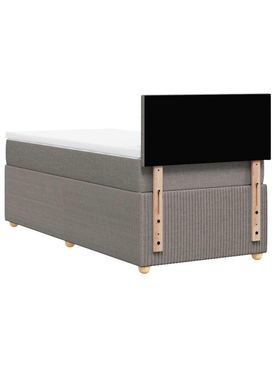 Box spring postel s matrací taupe 100 x 200 cm textil