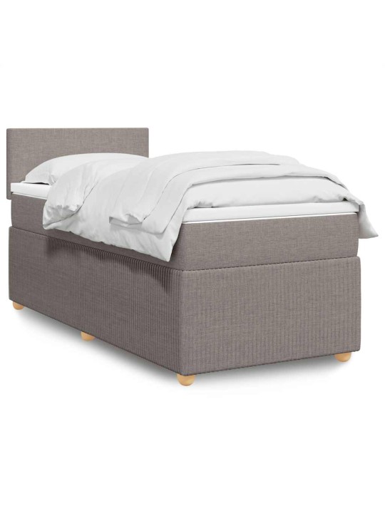 Box spring postel s matrací taupe 100 x 200 cm textil