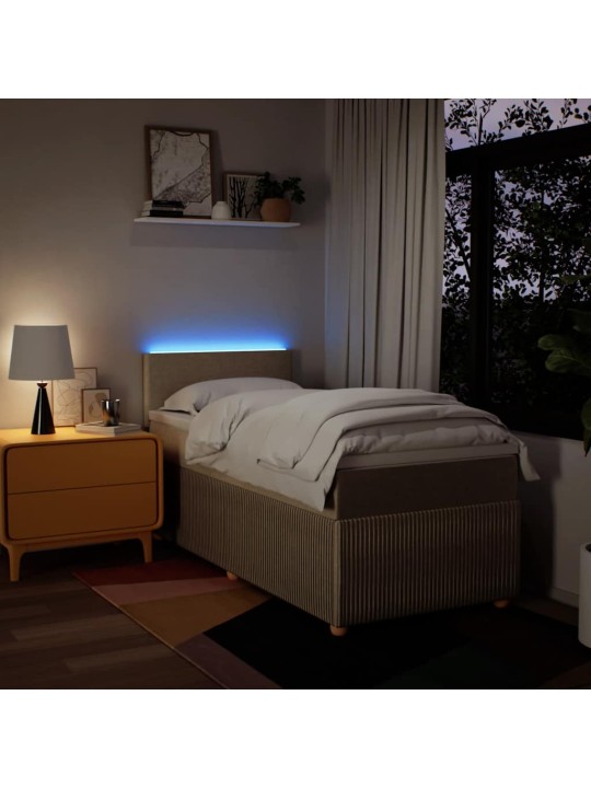 Box spring postel s matrací krémová 100 x 200 cm textil