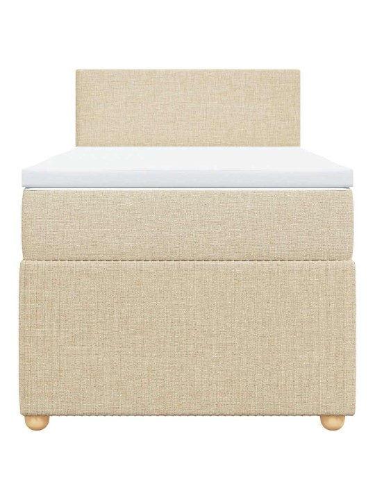 Box spring postel s matrací krémová 100 x 200 cm textil