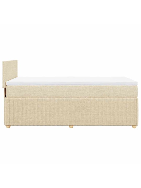 Box spring postel s matrací krémová 100 x 200 cm textil