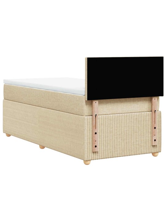 Box spring postel s matrací krémová 100 x 200 cm textil