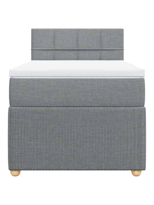 Box spring postel s matrací světle šedý 100 x 200 cm textil