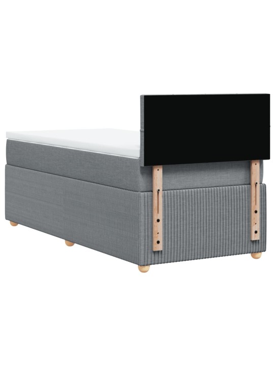 Box spring postel s matrací světle šedý 100 x 200 cm textil