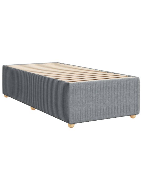 Box spring postel s matrací světle šedý 100 x 200 cm textil