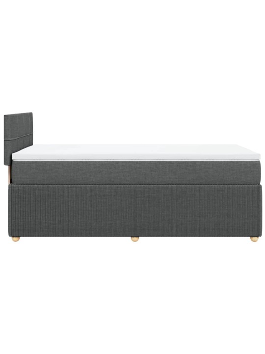 Box spring postel s matrací tmavě šedá 100 x 200 cm textil