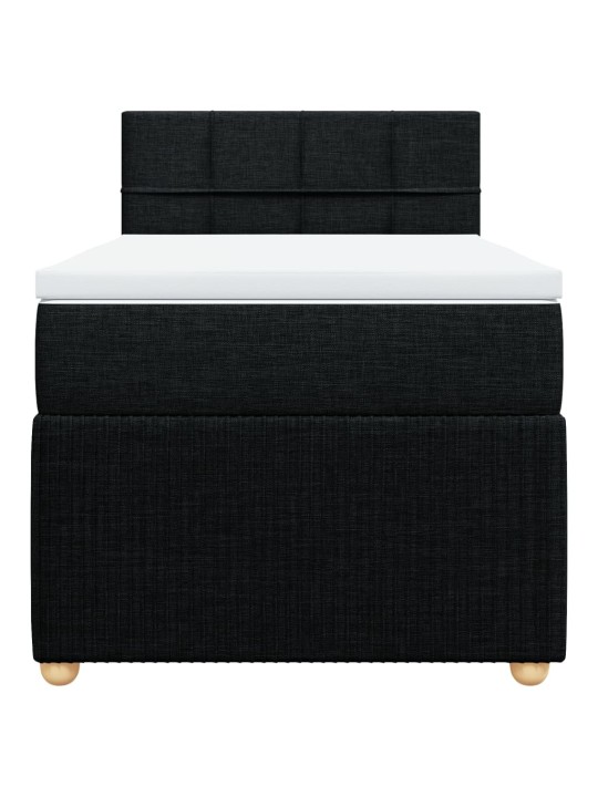 Box spring postel s matrací černá 100 x 200 cm textil