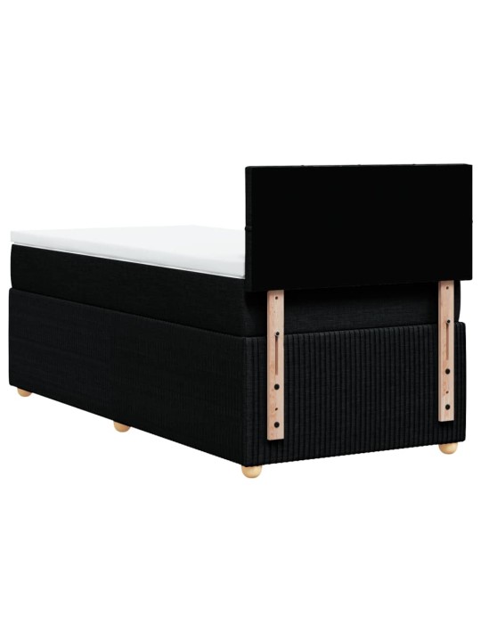 Box spring postel s matrací černá 100 x 200 cm textil
