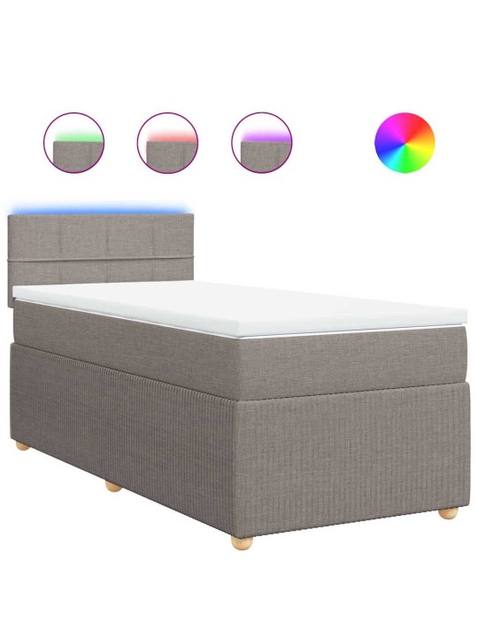 Box spring postel s matrací taupe 100 x 200 cm textil