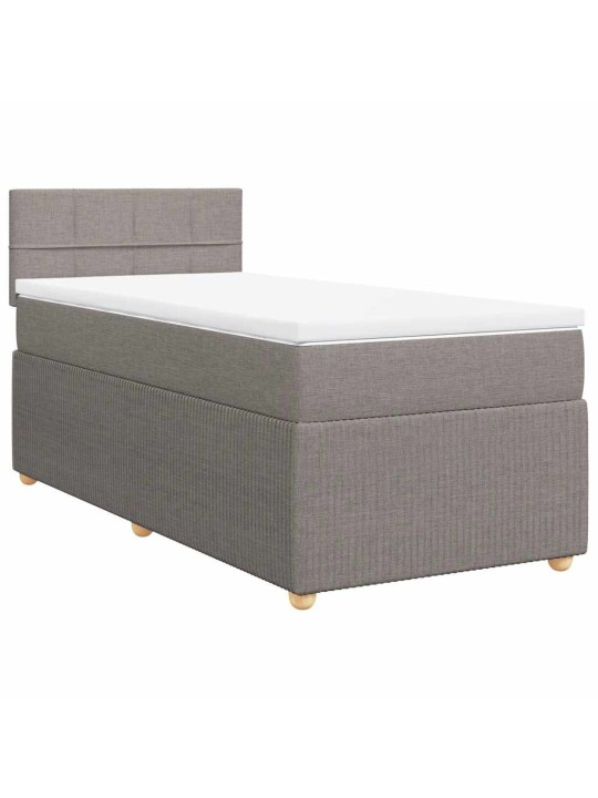 Box spring postel s matrací taupe 100 x 200 cm textil
