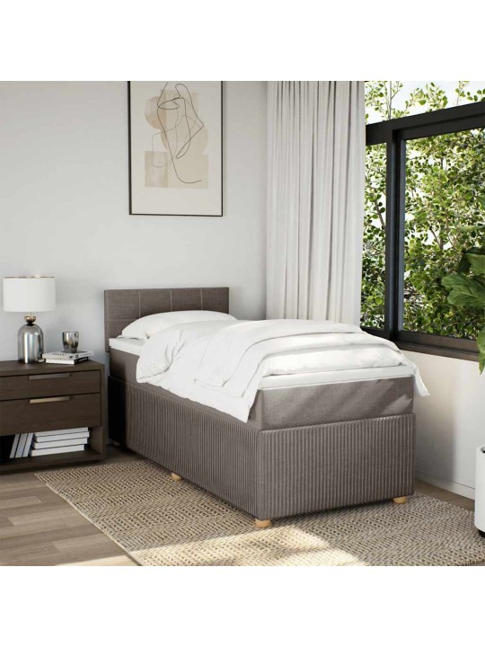 Box spring postel s matrací taupe 100 x 200 cm textil