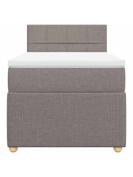 Box spring postel s matrací taupe 100 x 200 cm textil