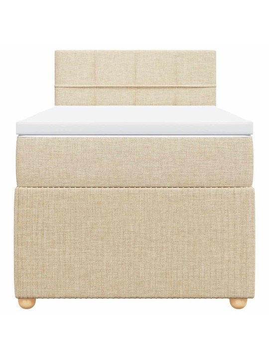 Box spring postel s matrací krémová 100 x 200 cm textil