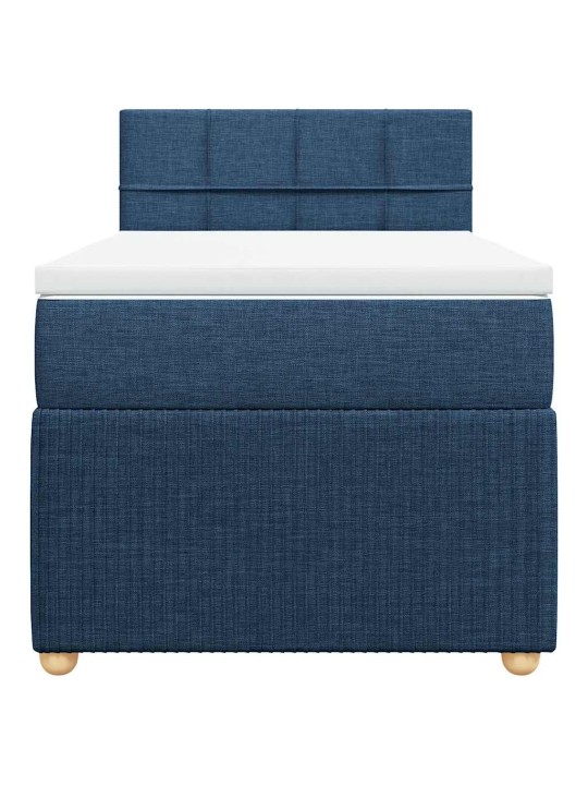 Box spring postel s matrací modrá 100 x 200 cm textil