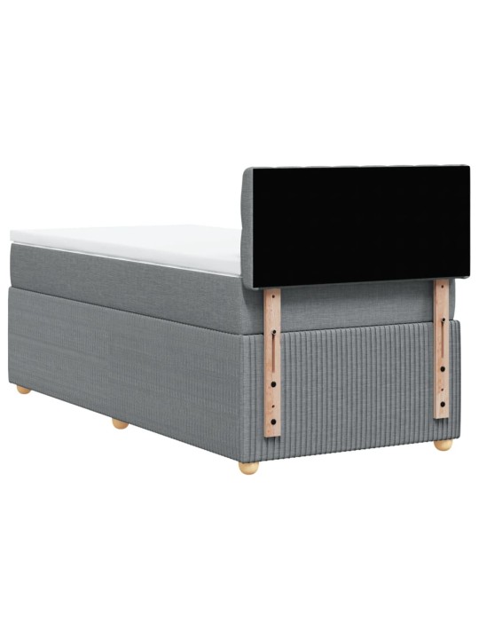 Box spring postel s matrací světle šedý 100 x 200 cm textil