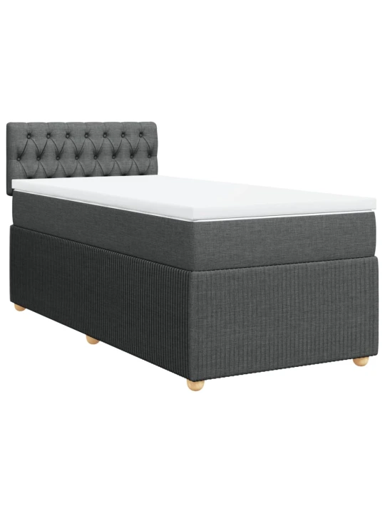 Box spring postel s matrací tmavě šedá 100 x 200 cm textil