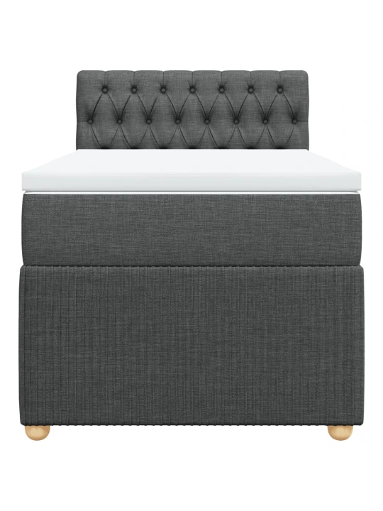 Box spring postel s matrací tmavě šedá 100 x 200 cm textil