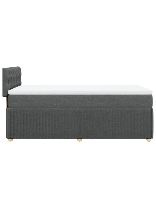 Box spring postel s matrací tmavě šedá 100 x 200 cm textil