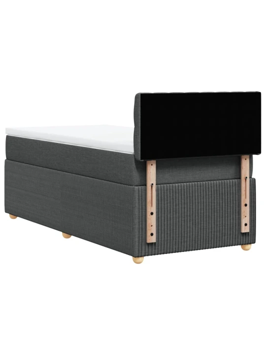 Box spring postel s matrací tmavě šedá 100 x 200 cm textil