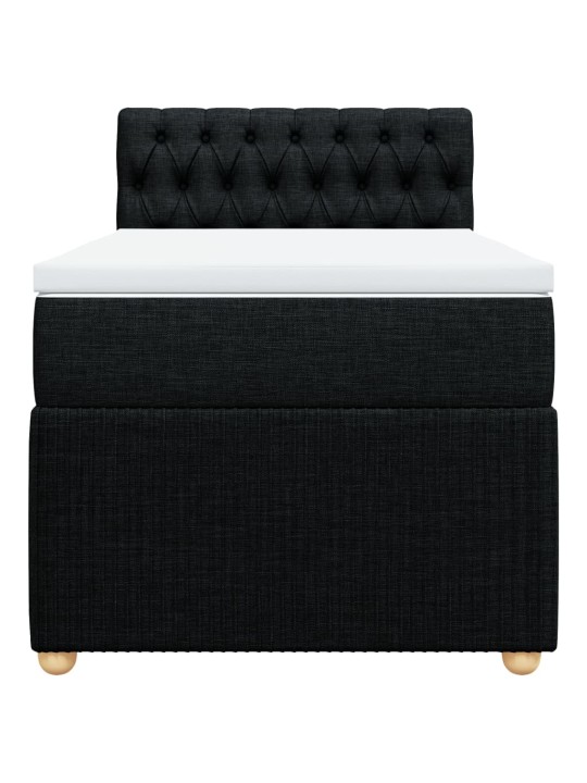 Box spring postel s matrací černá 100 x 200 cm textil