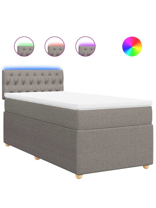 Box spring postel s matrací taupe 100 x 200 cm textil