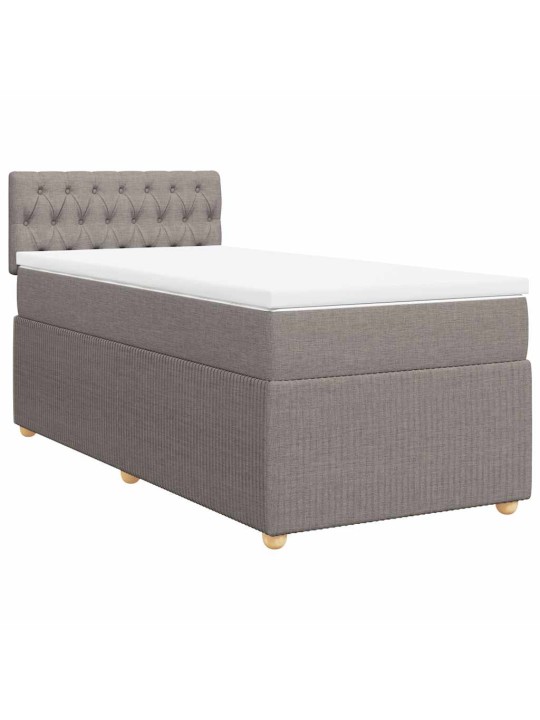 Box spring postel s matrací taupe 100 x 200 cm textil