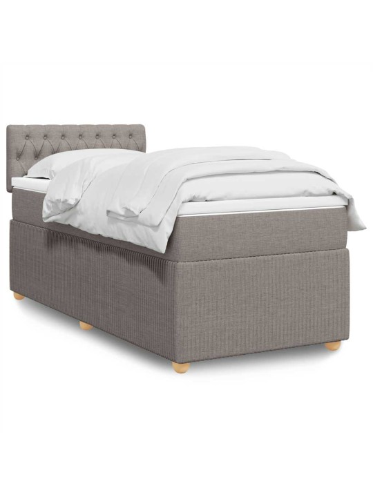 Box spring postel s matrací taupe 100 x 200 cm textil