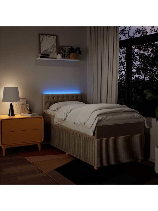 Box spring postel s matrací krémová 100 x 200 cm textil