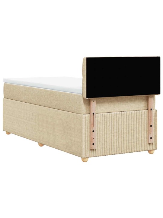 Box spring postel s matrací krémová 100 x 200 cm textil