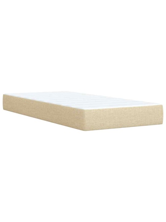 Box spring postel s matrací krémová 100 x 200 cm textil