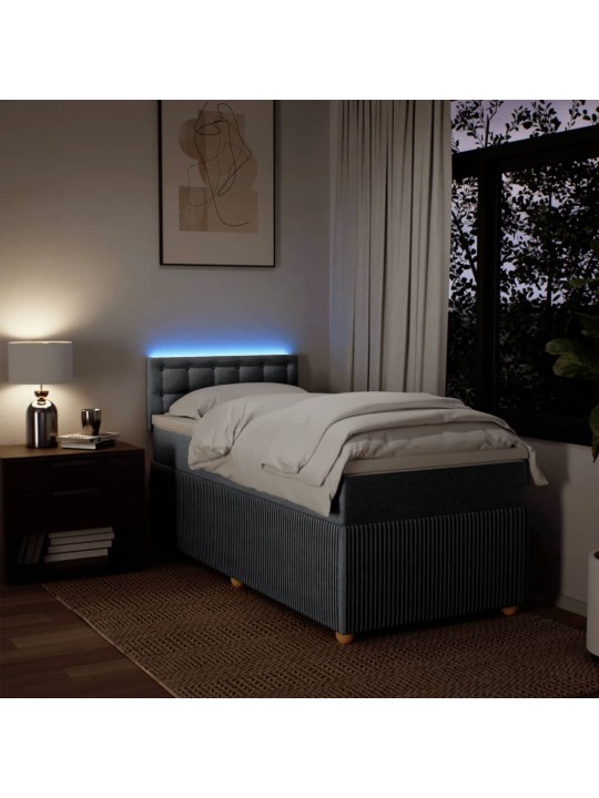 Box spring postel s matrací světle šedý 100 x 200 cm textil